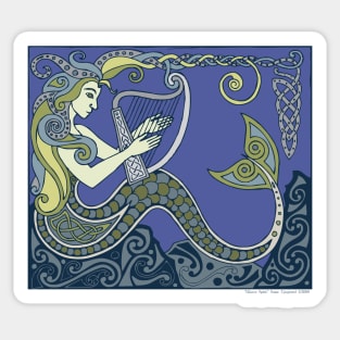 Mermaid Harpist Sticker